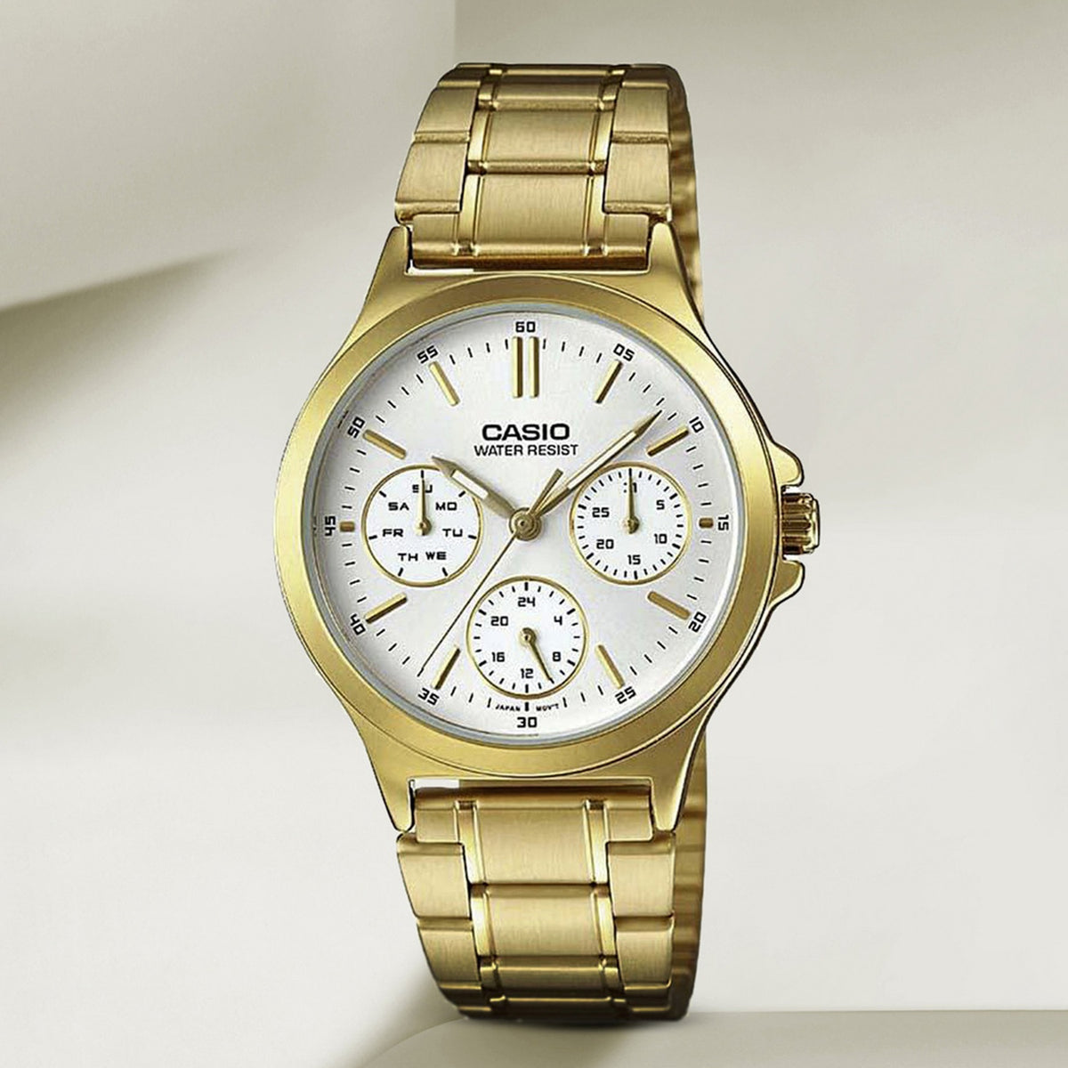 Enticer Women Quartz White Dial Multi-Function Stainless Steel Watch A1915