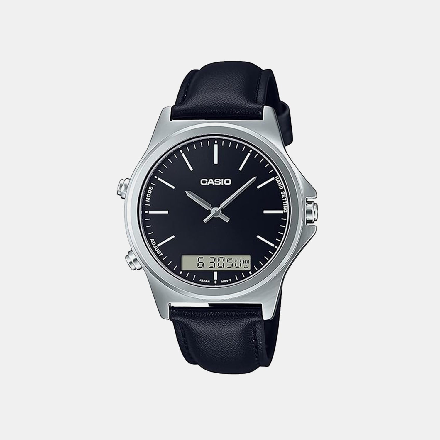 Enticer Men Quartz Black Dial Analog-Digital Leather Watch A1927