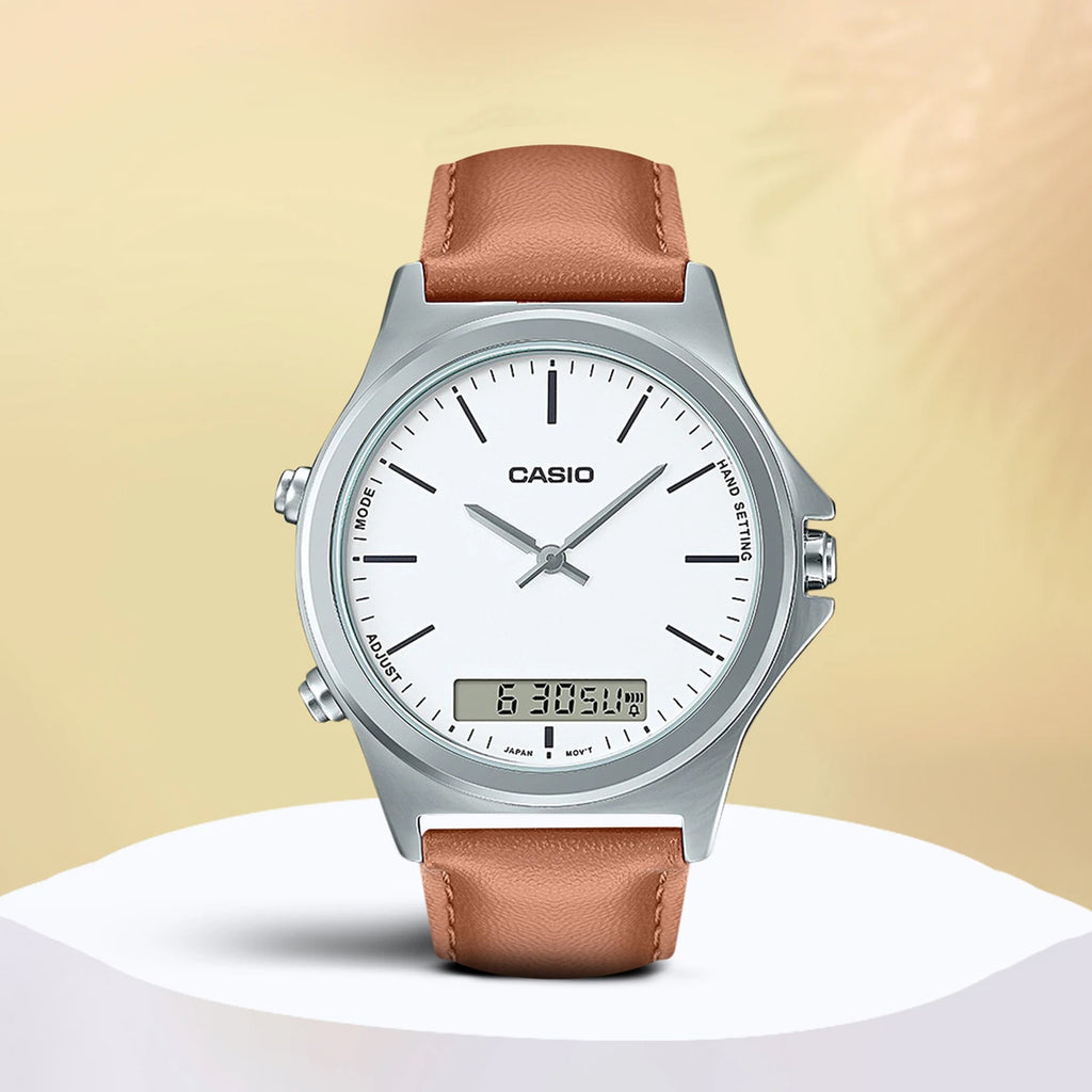 Enticer Men Quartz White Dial Analog Leather Watch A1929