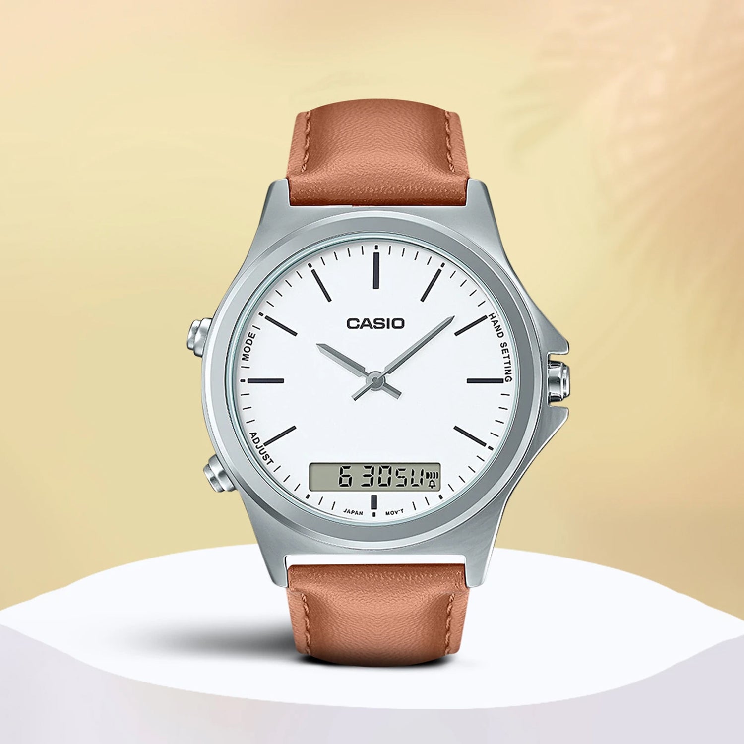 Enticer Men Quartz White Dial Analog Leather Watch A1929