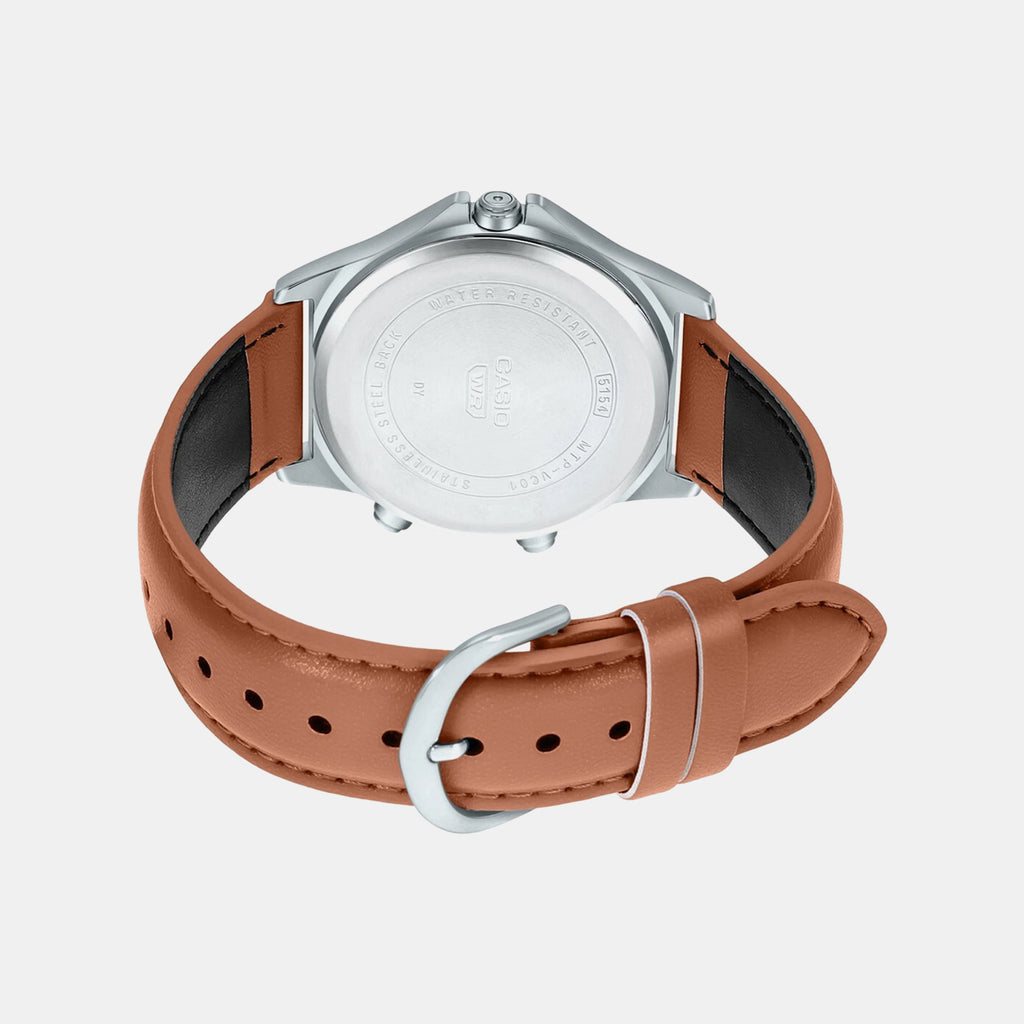 Enticer Men Quartz White Dial Analog Leather Watch A1929
