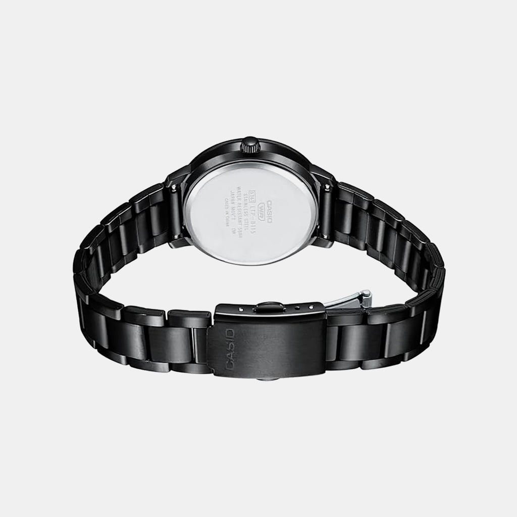 Enticer Women Quartz Black Dial Analog Stainless Steel Watch A1938