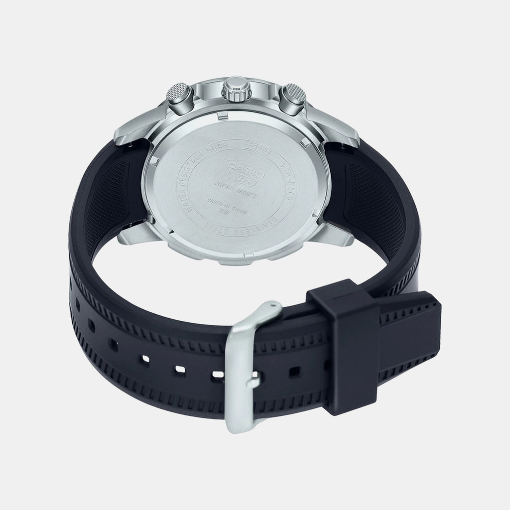 Enticer Men Quartz Black Dial Chronograph Leather Watch A1965