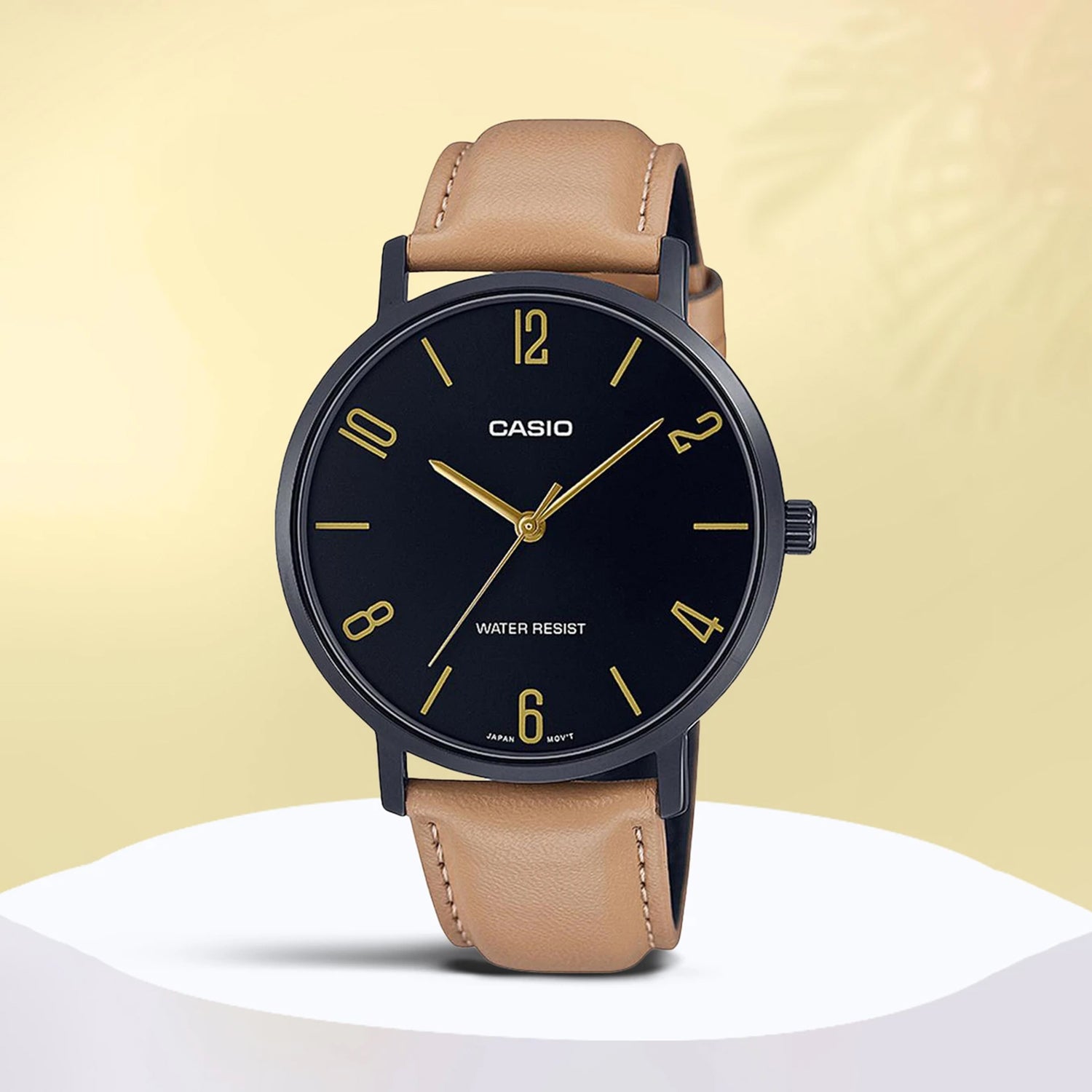 Enticer Men Quartz Black Dial Analog Leather Watch A1976
