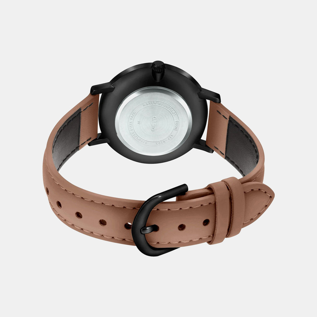 Enticer Men Quartz Brown Dial Analog Leather Watch A1978