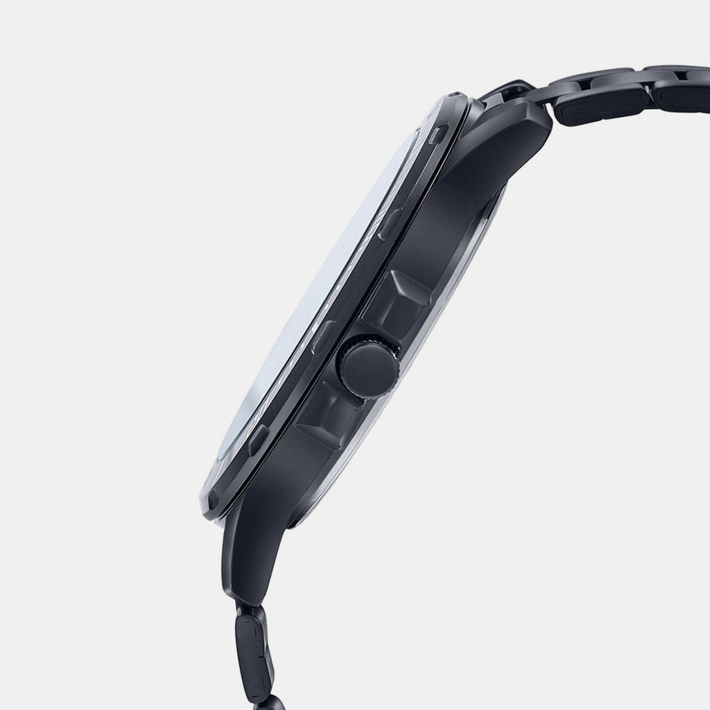 Enticer Men Quartz Black Dial Analog Stainless Steel Watch A1979