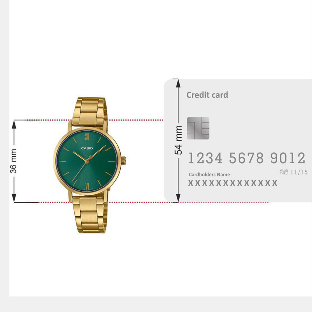 Enticer Women Quartz Green Dial Analog Stainless Steel Watch A1999
