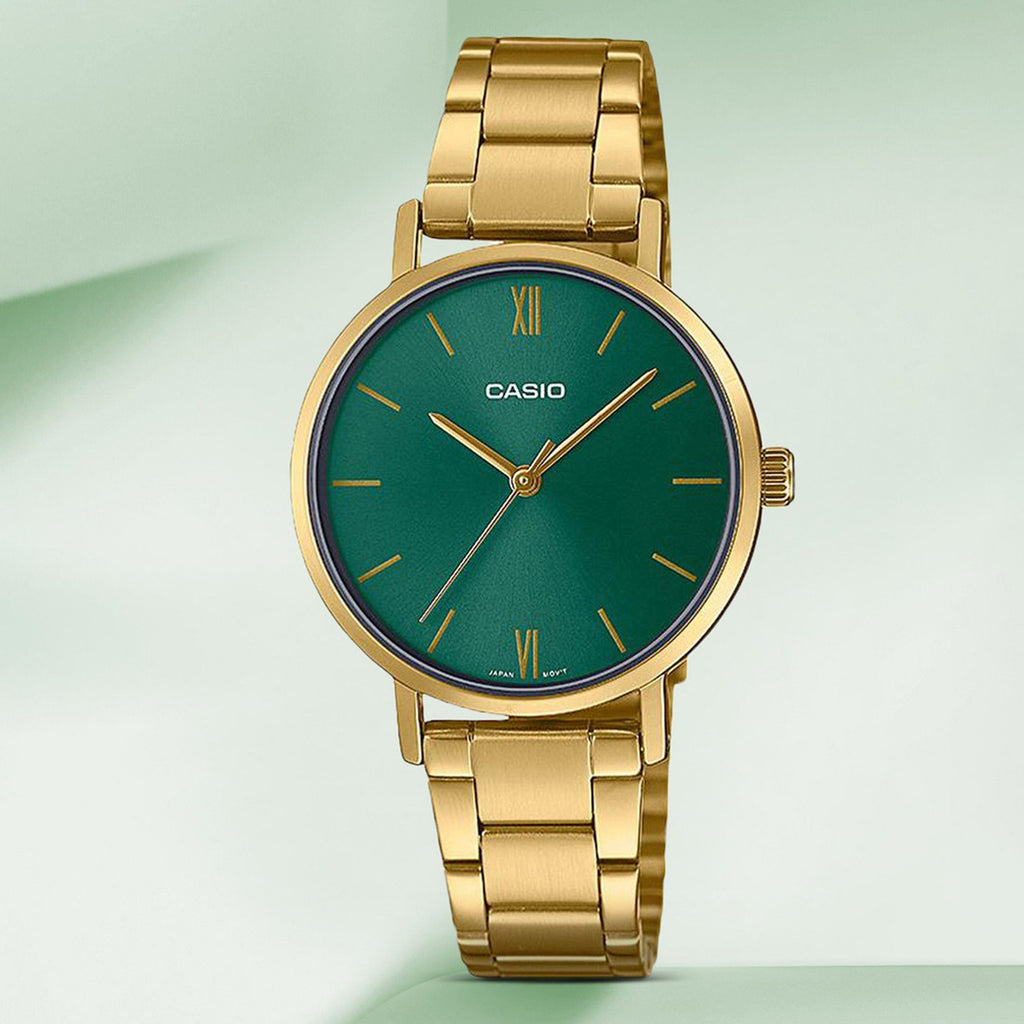Enticer Women Quartz Green Dial Analog Stainless Steel Watch A1999