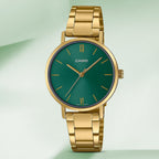 Enticer Women Quartz Green Dial Analog Stainless Steel Watch A1999