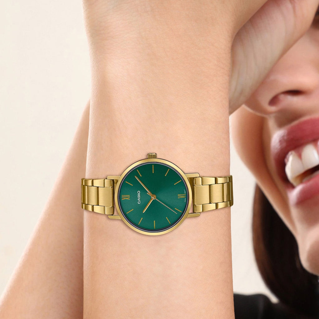 Enticer Women Quartz Green Dial Analog Stainless Steel Watch A1999