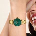 Enticer Women Quartz Green Dial Analog Stainless Steel Watch A1999