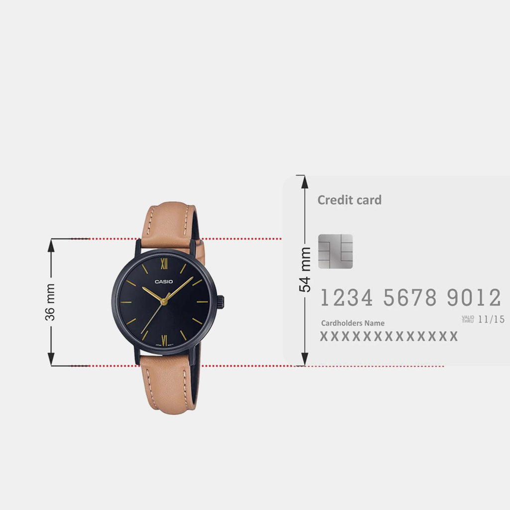 Enticer Women Quartz Black Dial Analog Leather Watch A2000