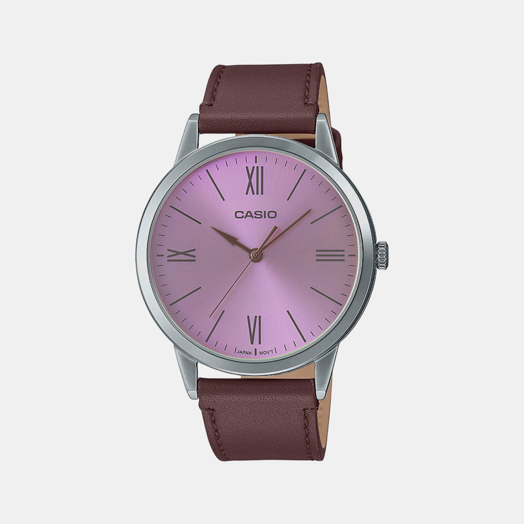 Enticer Men Quartz Pink Dial Analog Leather Watch A2012