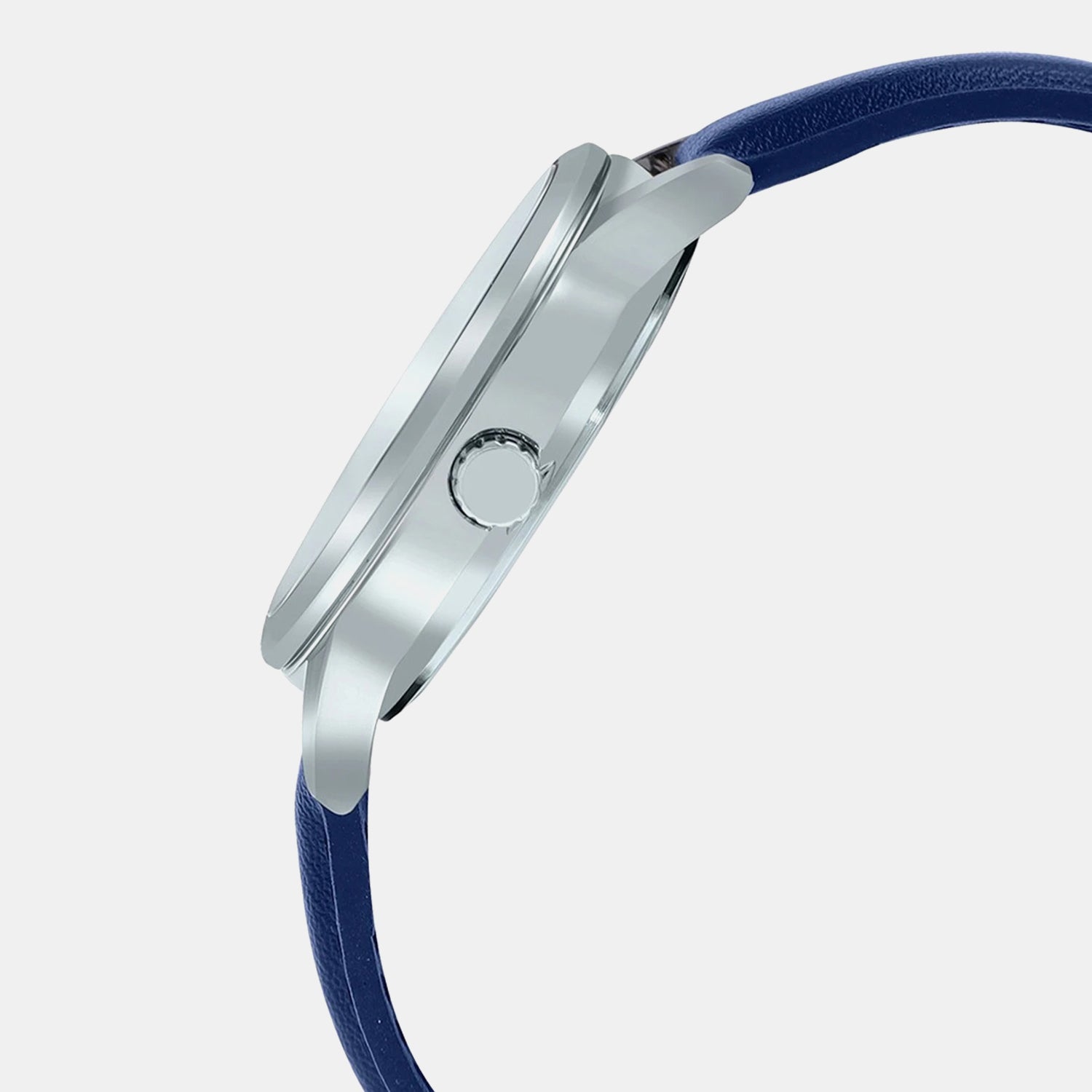 Enticer Men Quartz Silver Dial Analog Leather Watch A2025