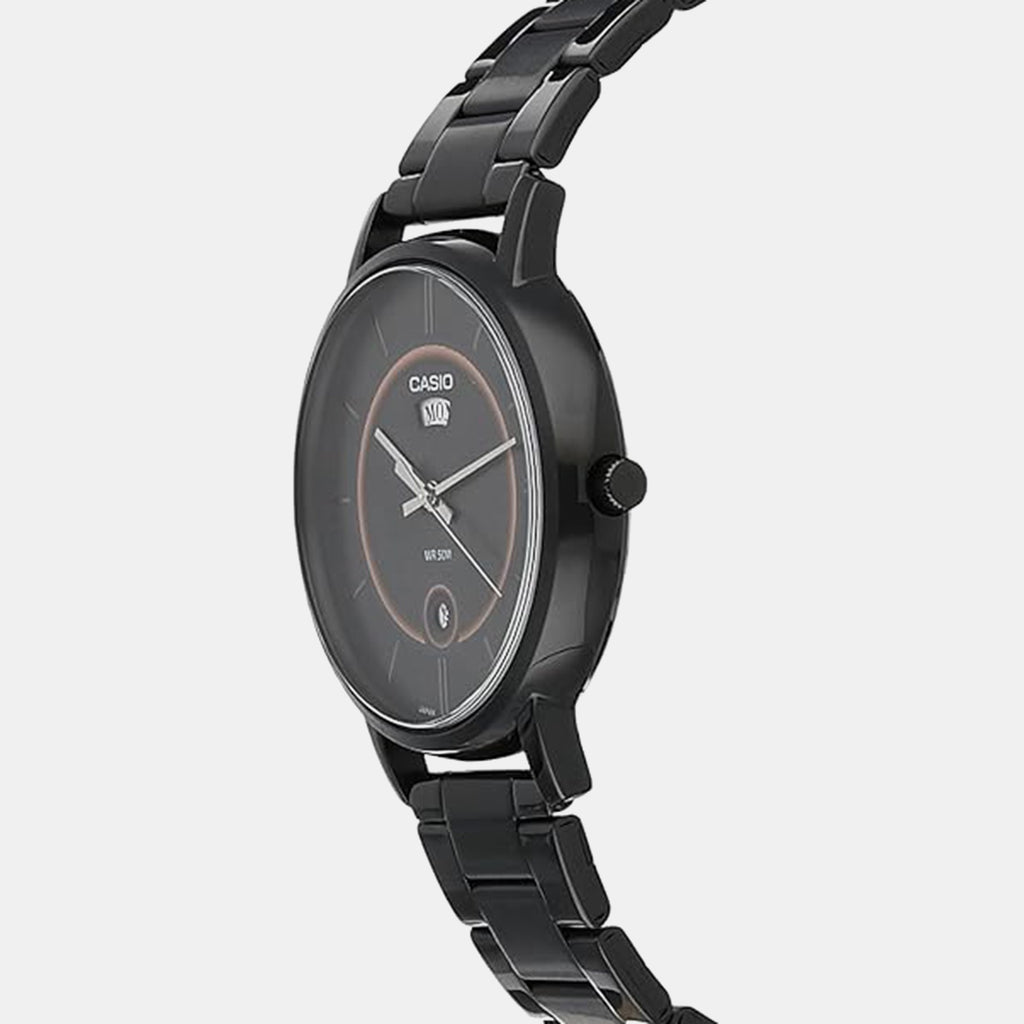 Enticer Men Quartz Black Dial Analog Stainless Steel Watch A2042