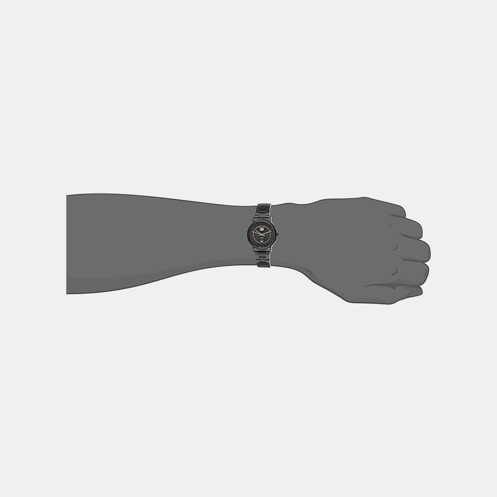 Enticer Men Quartz Black Dial Analog Stainless Steel Watch A2042