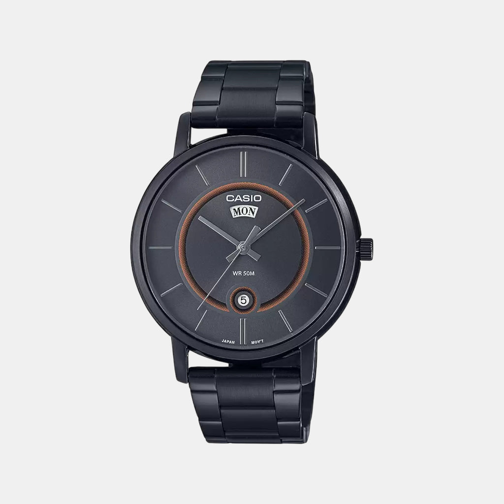 Enticer Men Quartz Black Dial Analog Stainless Steel Watch A2042