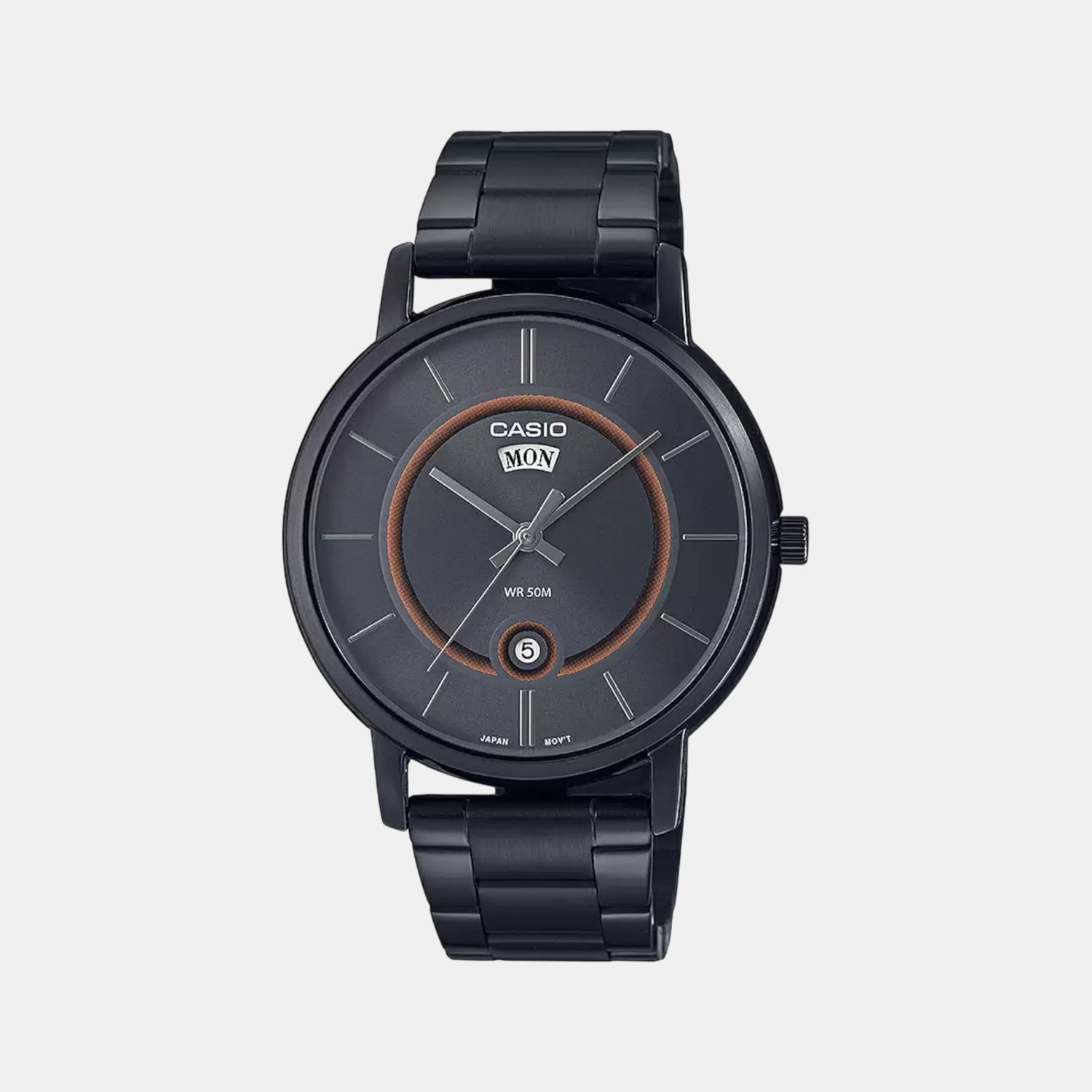 Enticer Men Quartz Black Dial Analog Stainless Steel Watch A2042