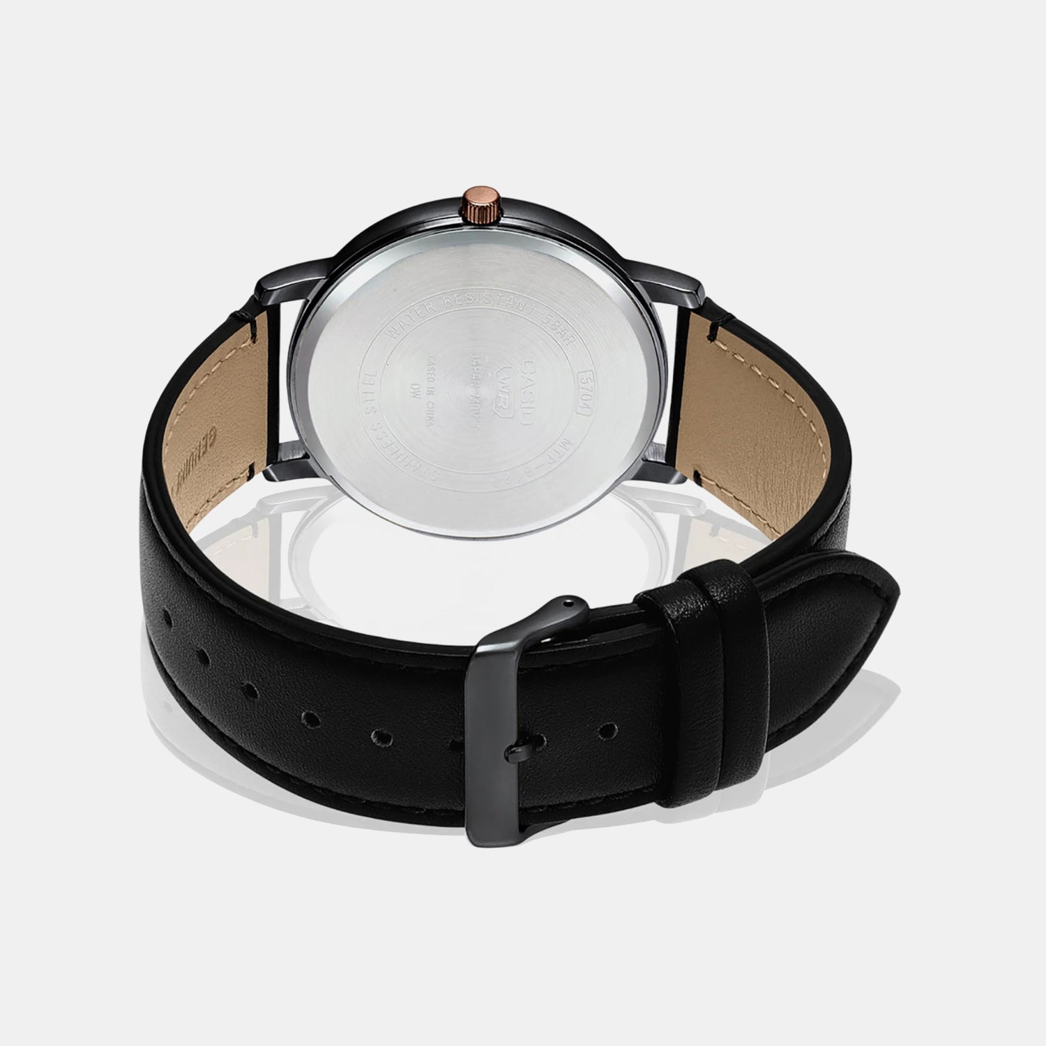 Enticer Men Quartz Black Dial Analog Leather Watch A2043