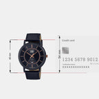 Enticer Men Quartz Black Dial Analog Leather Watch A2043