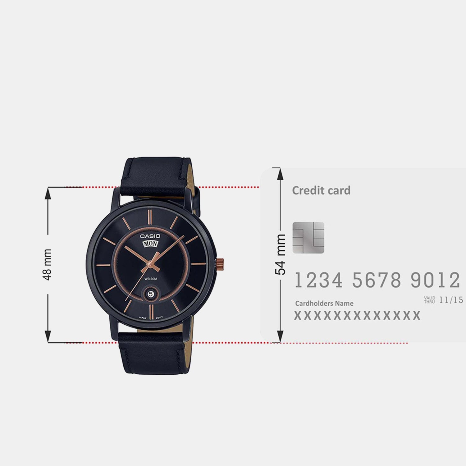 Enticer Men Quartz Black Dial Analog Leather Watch A2043