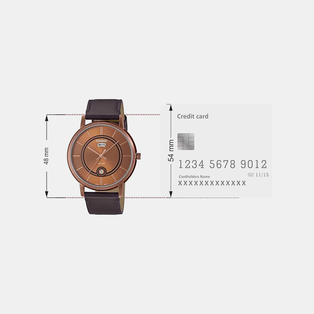 Enticer Men Quartz Brown Dial Analog Leather Watch A2045