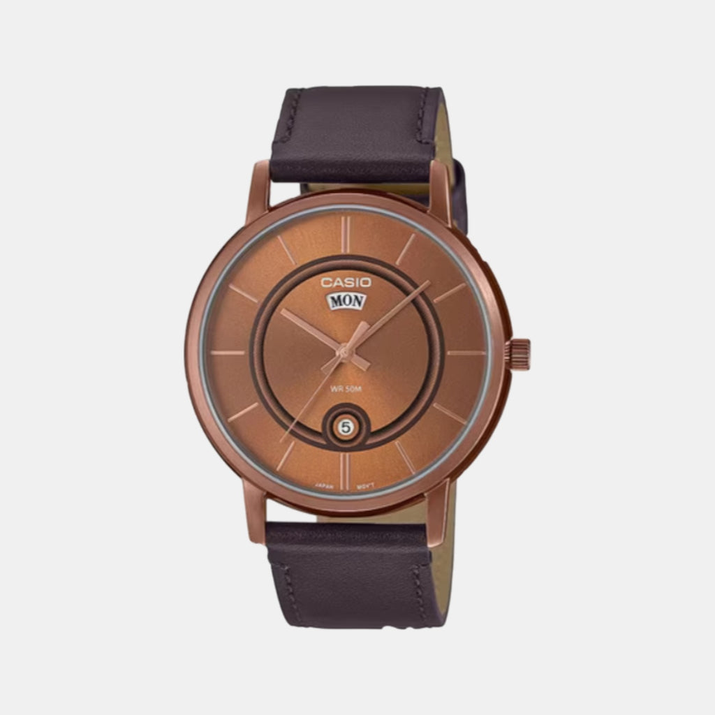 Enticer Men Quartz Brown Dial Analog Leather Watch A2045