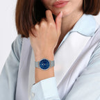 Enticer Men Quartz Blue Dial Analog Mesh Watch A2049