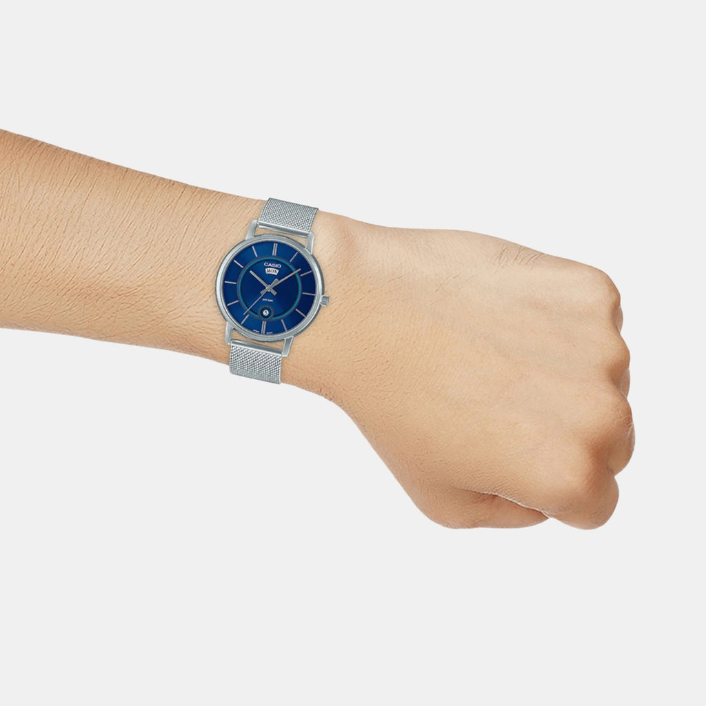 Enticer Men Quartz Blue Dial Analog Mesh Watch A2049
