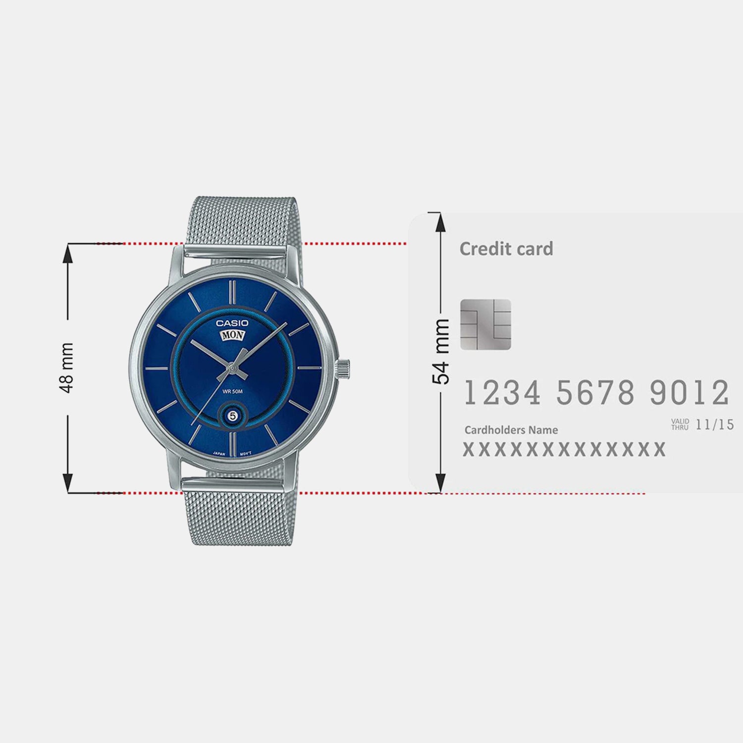 Enticer Men Quartz Blue Dial Analog Mesh Watch A2049