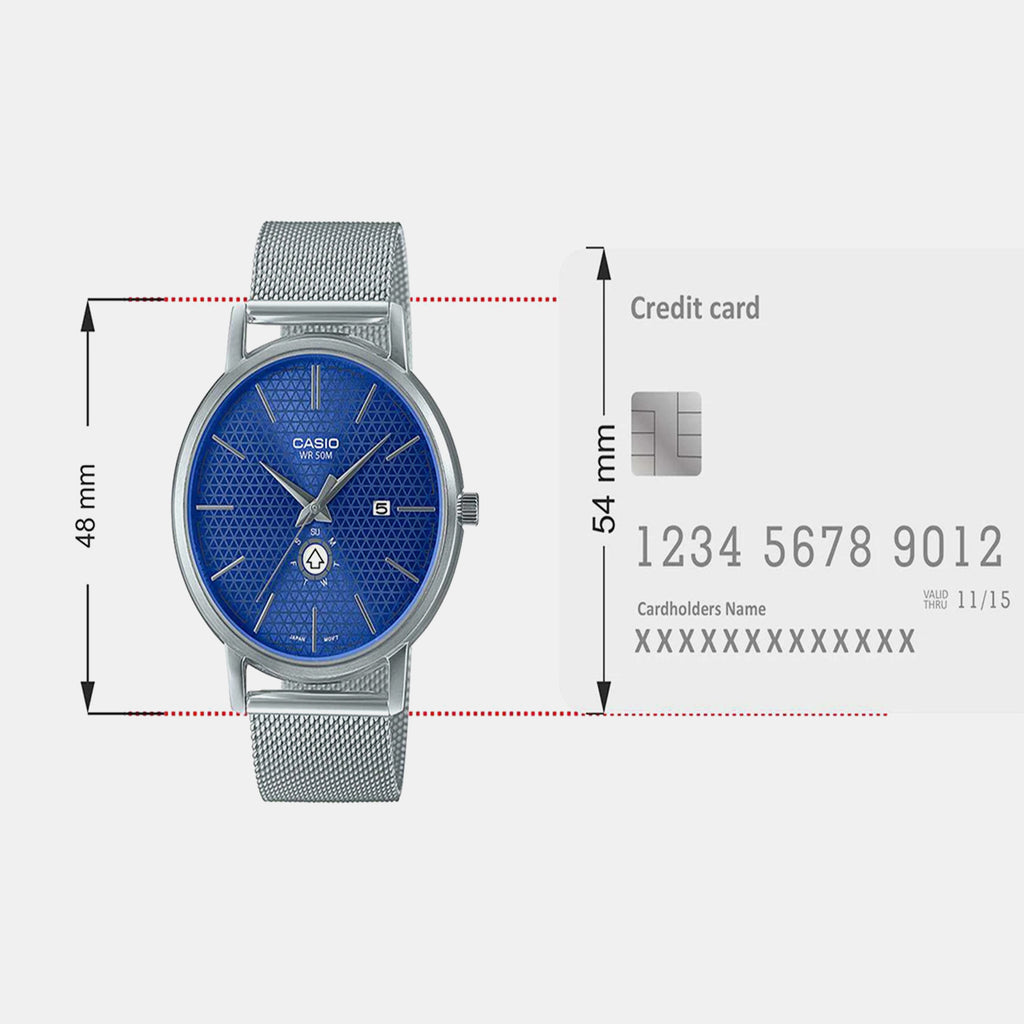 Enticer Men Quartz Blue Dial Analog Mesh Watch A2058
