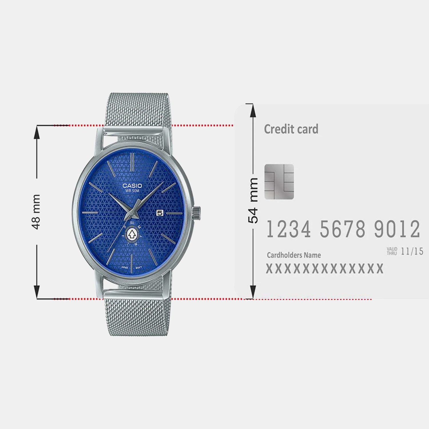 Enticer Men Quartz Blue Dial Analog Mesh Watch A2058
