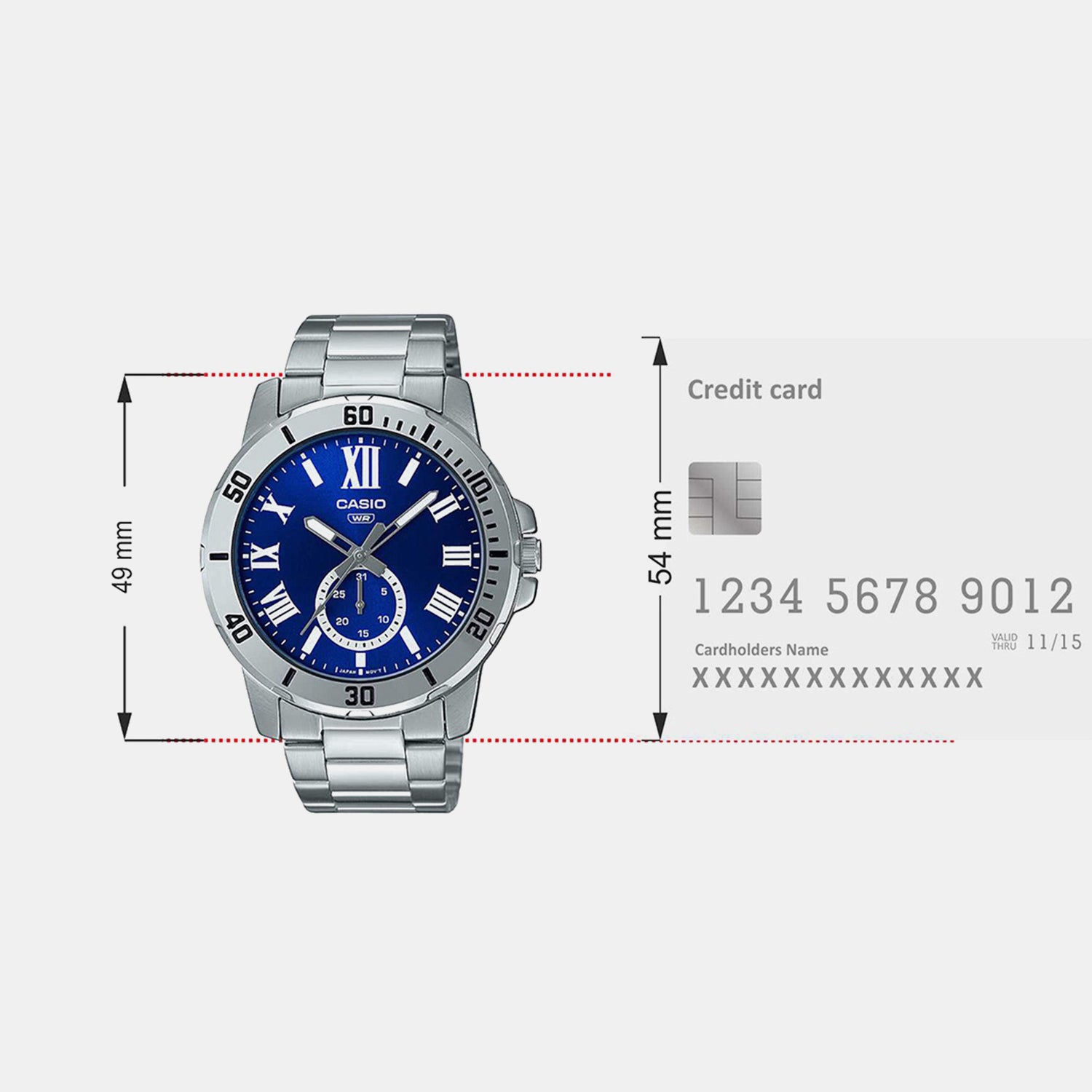Enticer Men Quartz Blue Dial Chronograph Stainless Steel Watch A2068