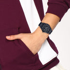 Enticer Men Quartz Black Dial Analog Stainless Steel Watch A2090