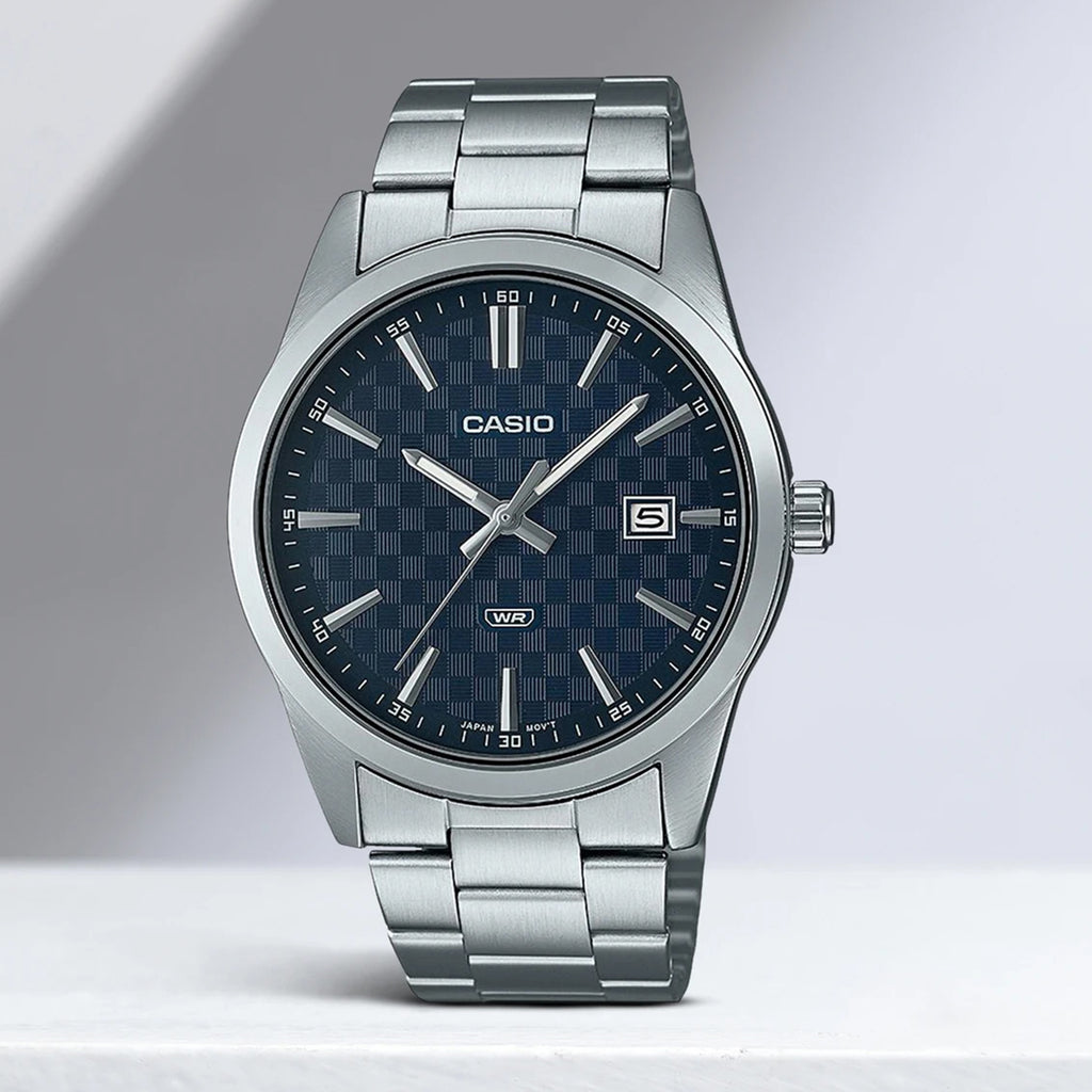 Enticer Men Quartz Blue Dial Analog Stainless Steel Watch A2093