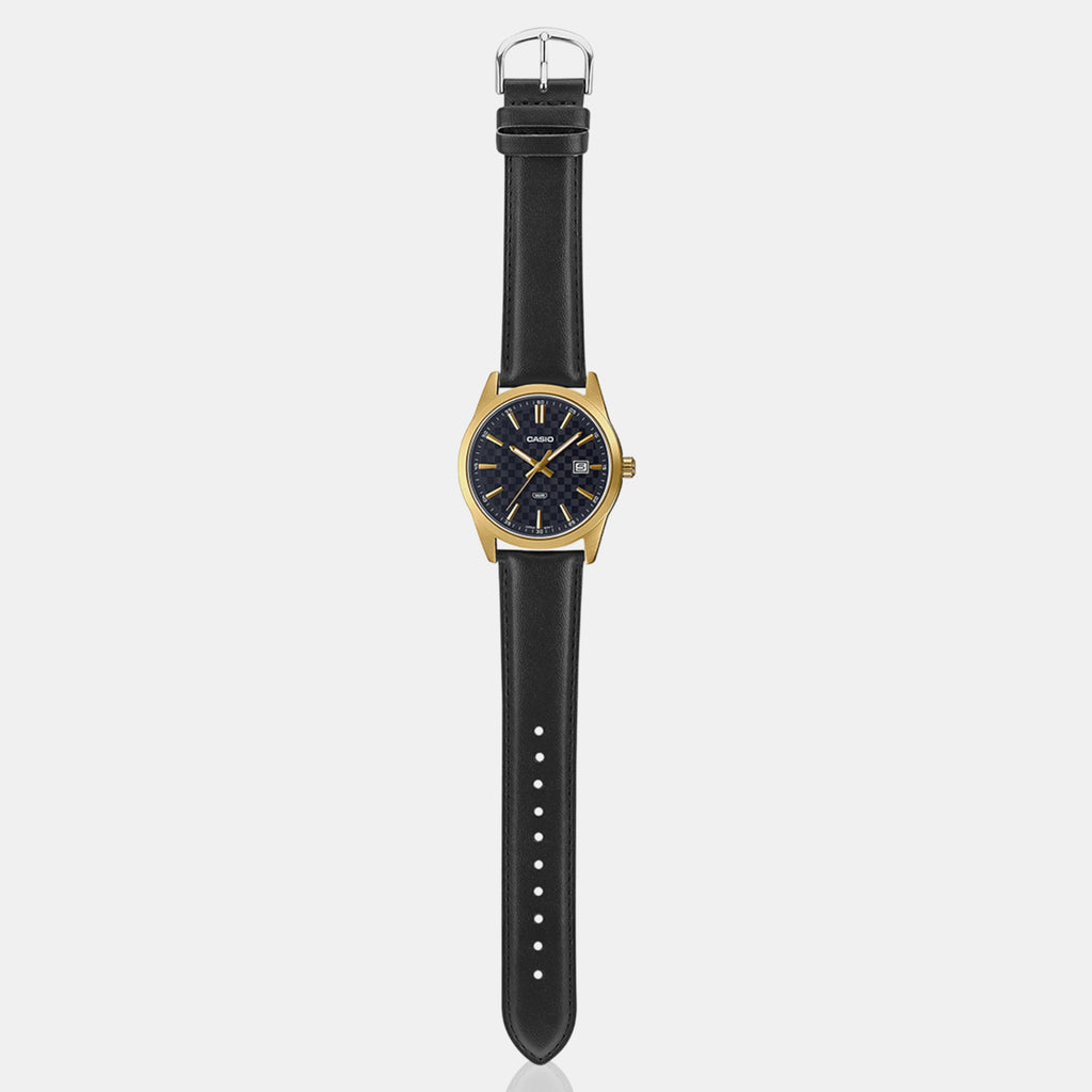 Enticer Men Quartz Black Dial Analog Leather Watch A2096