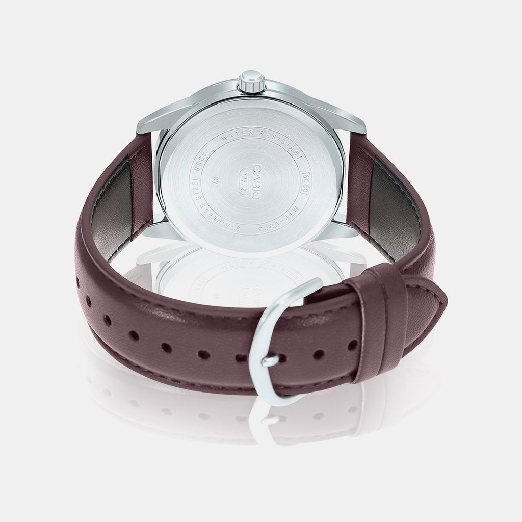 Enticer Men Quartz White Dial Analog Leather Watch A2098