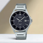 Enticer Men Quartz Black Dial Analog Stainless Steel Watch A2099