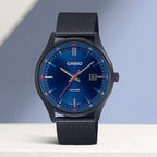 Enticer Men Quartz Blue Dial Analog Mesh Watch A2104