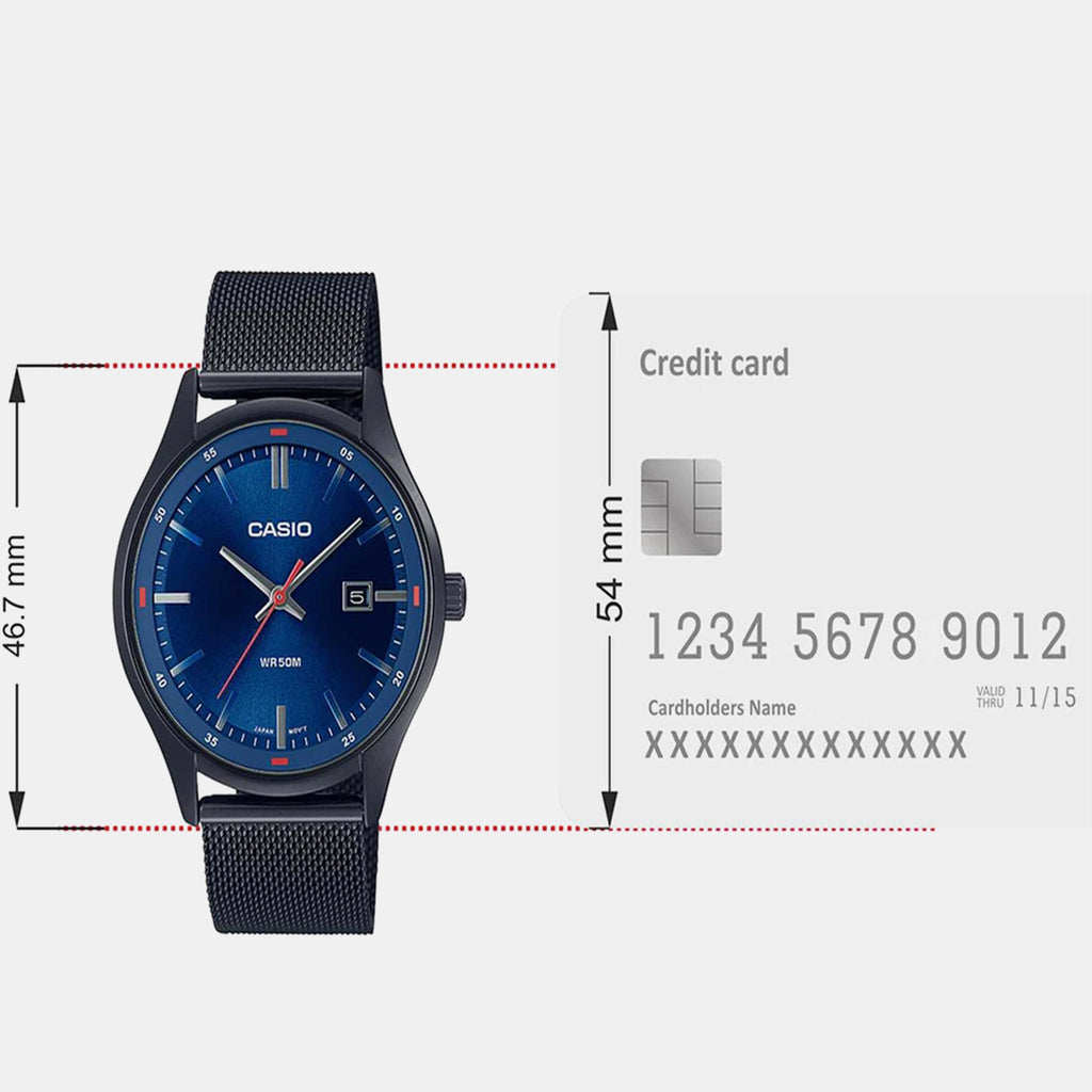 Enticer Men Quartz Blue Dial Analog Mesh Watch A2104
