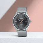 Enticer Men Quartz Black Dial Analog Stainless Steel Watch A2108
