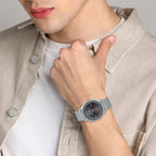 Enticer Men Quartz Black Dial Analog Stainless Steel Watch A2108