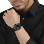 Enticer Men Quartz Black Dial Analog Leather Watch A2120