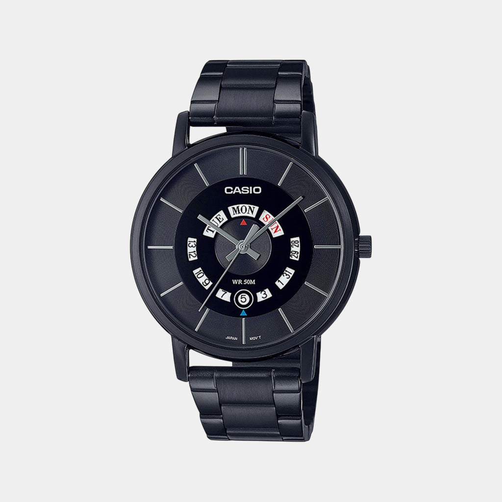 Enticer Men Quartz Black Dial Analog Stainless Steel Watch A2134