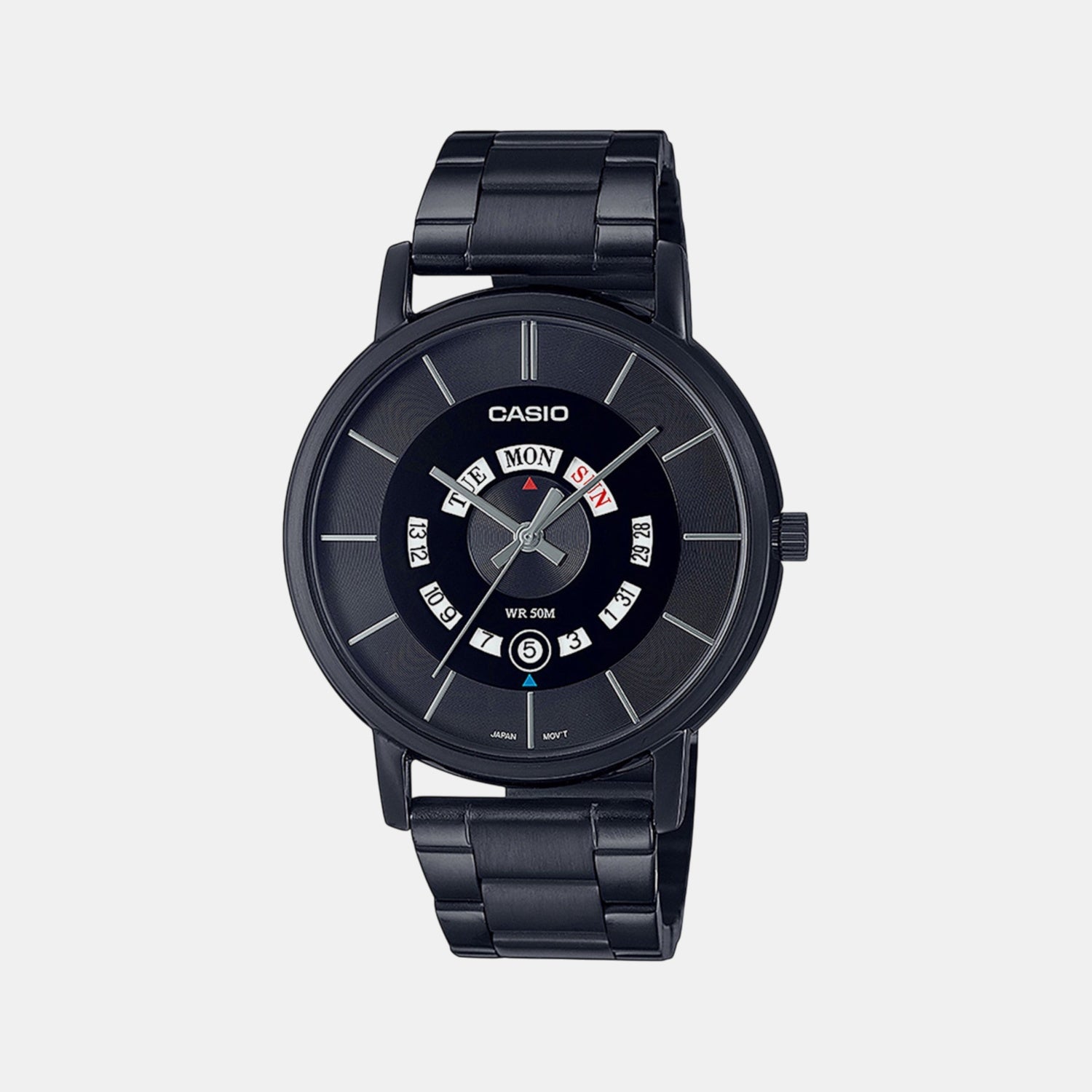 Enticer Men Quartz Black Dial Analog Stainless Steel Watch A2134