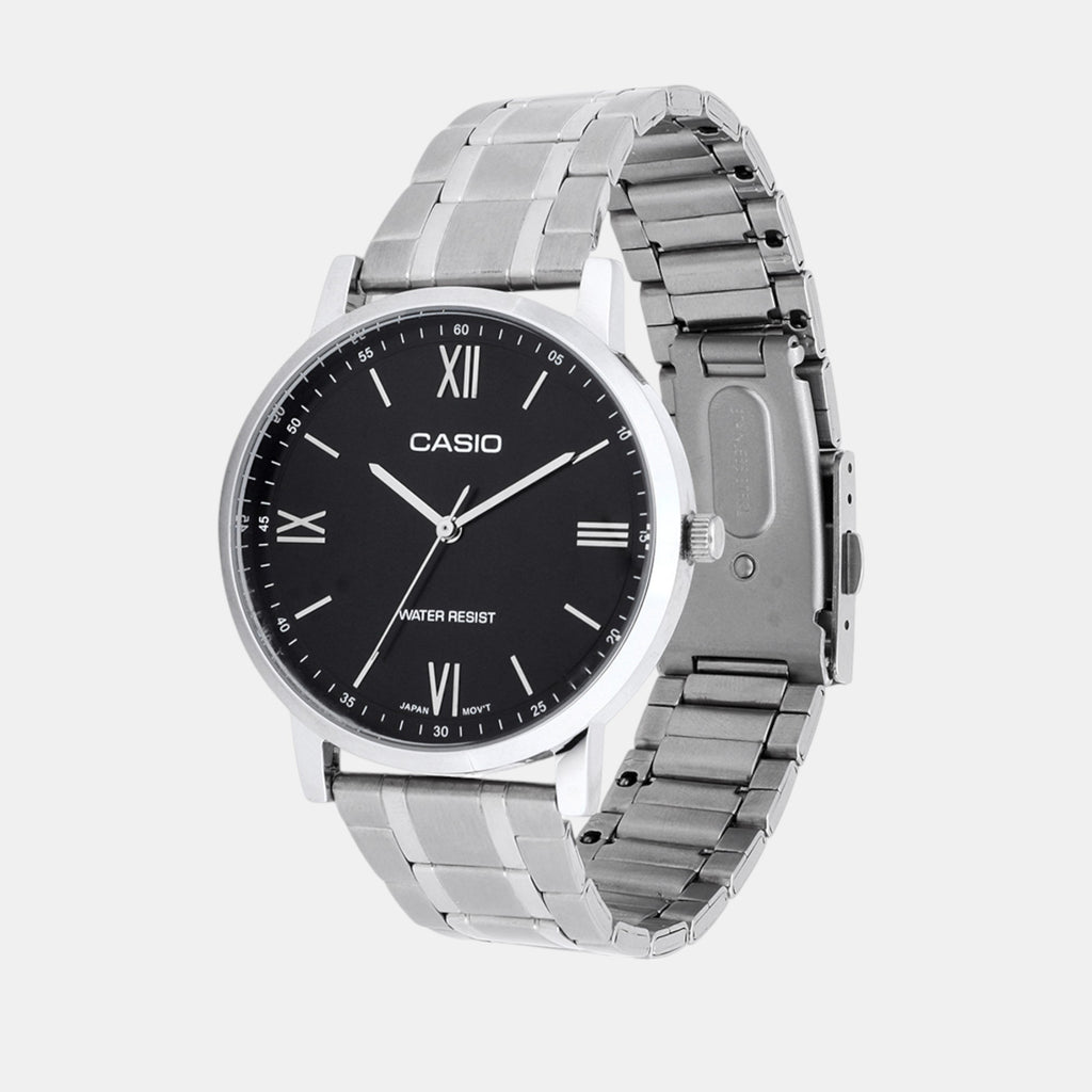 Enticer Men Quartz Black Dial Analog Stainless Steel Watch A2152