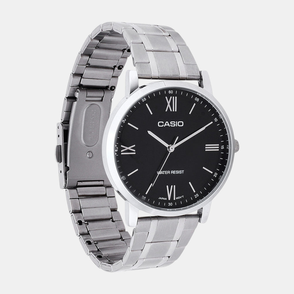 Enticer Men Quartz Black Dial Analog Stainless Steel Watch A2152