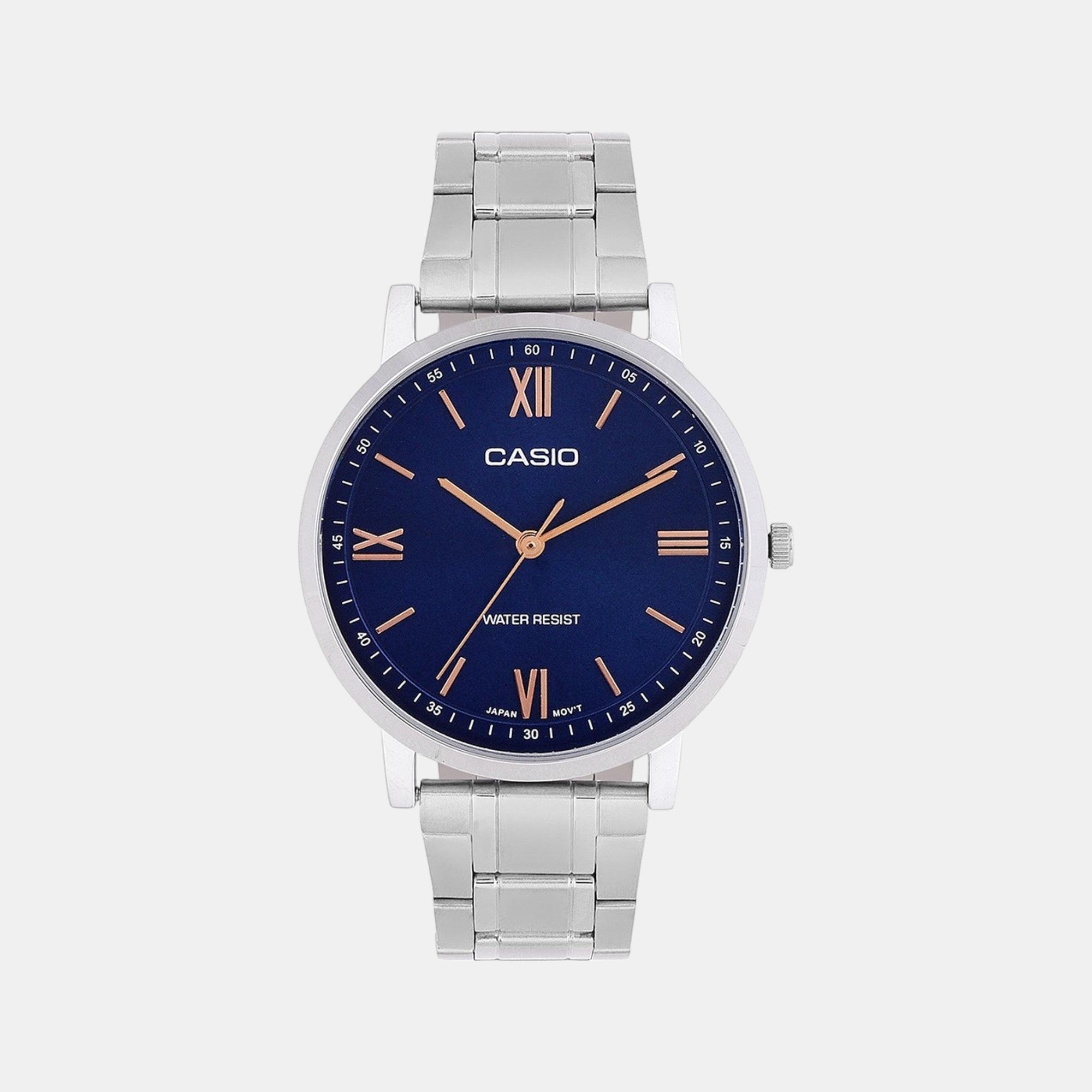 Enticer Men Quartz Blue Dial Analog Stainless Steel Watch A2154