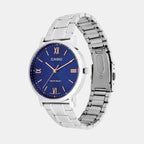 Enticer Men Quartz Blue Dial Analog Stainless Steel Watch A2154