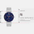 Enticer Men Quartz Blue Dial Analog Stainless Steel Watch A2154